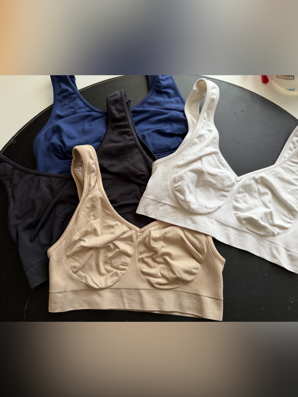 Set of 4 Bali Comfort Seamless Wireless Bra Size M